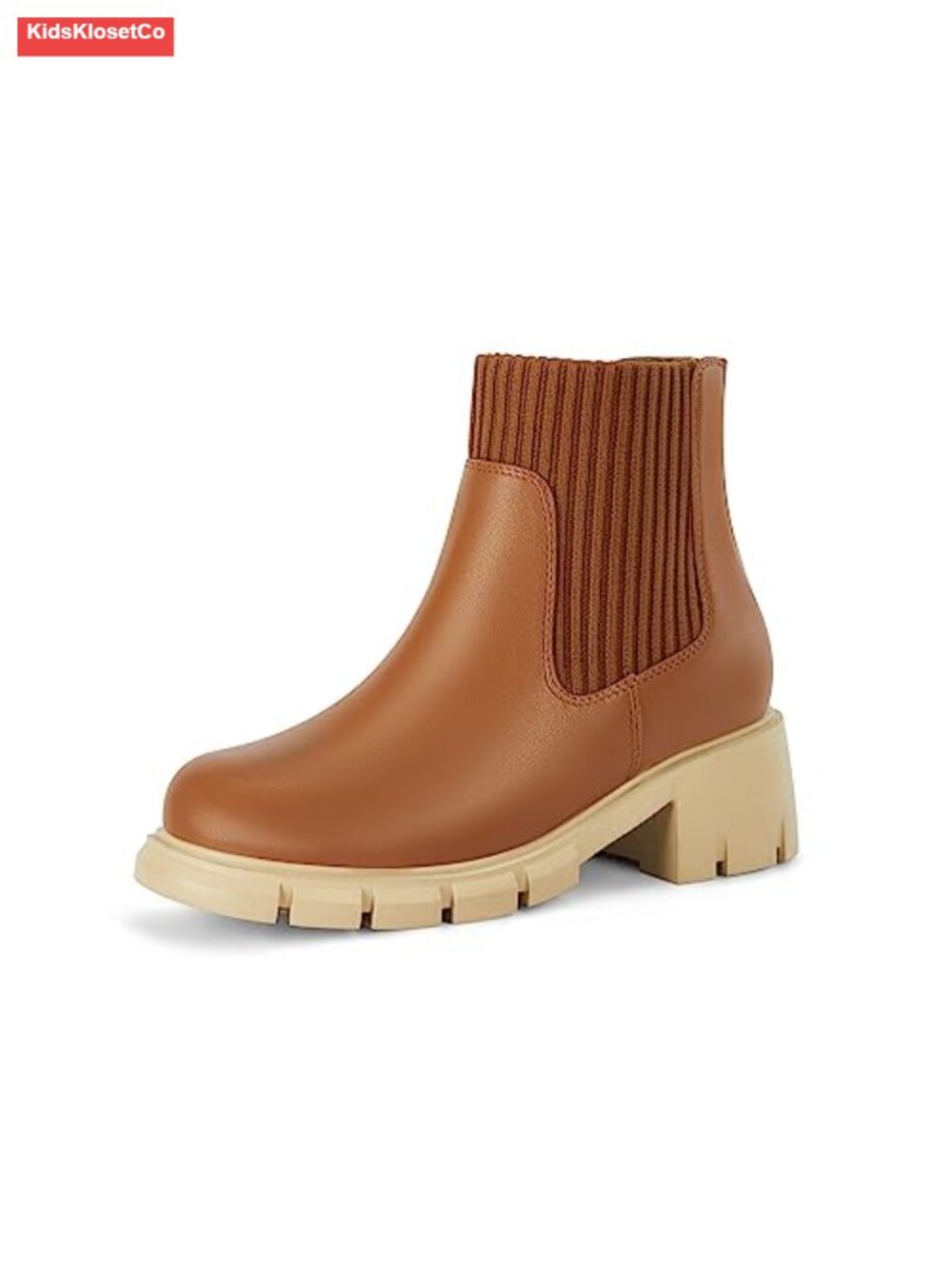Girls Chelsea Ankle Boots Faux Leather Platform Booties with Zipper